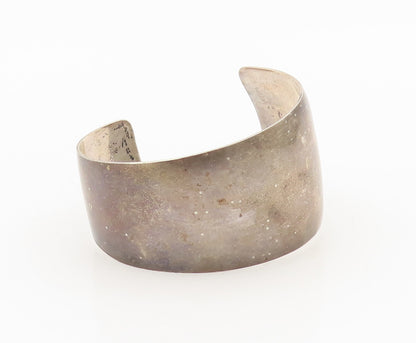 YALE NAVAJO 925 Silver  Vintage Minimalist Broad Band Cuff Bracelet  BT9952