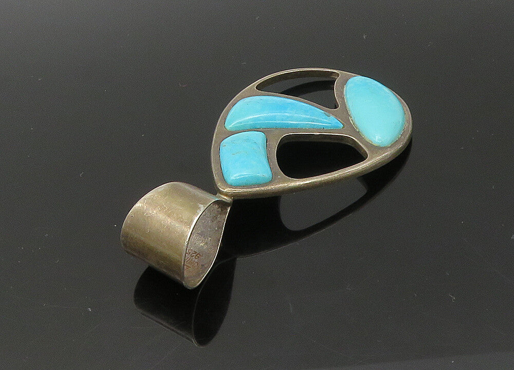 DTR JAY KING 925 Sterling Silver  Vintage Turquoise Cutout Pendant  PT18509