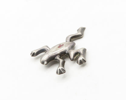 925 Sterling Silver  Vintage Dark Tone Smooth Frog Motif Brooch Pin  BP7598