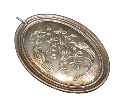 TOWLE 925 Silver  Vintage 1972 Hollow Dove Birds & Cross Drop Pendant  PT21475
