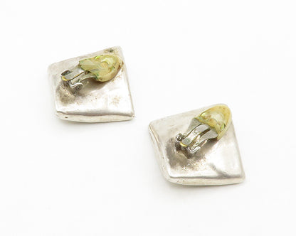 BAT AMI ISRAEL 925 Silver  Vintage Modernist Non Pierce Drop Earrings  EG7112