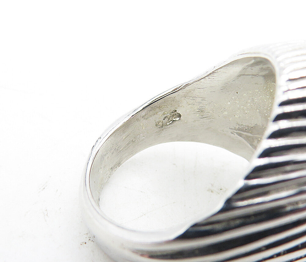 925 Sterling Silver Vintage Sculpted Religious Figure Band Ring Sz 5 RG5585