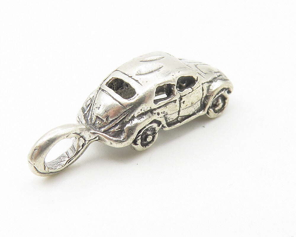 925 Sterling Silver  Vintage Petite Buggie Car Motif Drop Pendant  PT8775