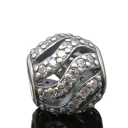 PANDORA 925 Sterling Silver  Vintage Cubic Zirconia Slide Pendant  PT16487