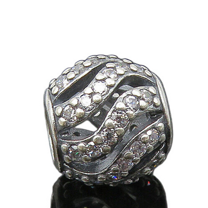 PANDORA 925 Sterling Silver  Vintage Cubic Zirconia Slide Pendant  PT16487