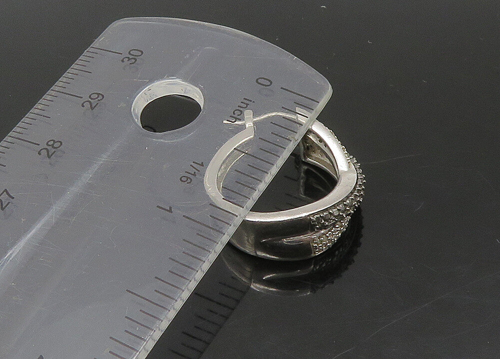 925 Sterling Silver  Vintage Genuine Diamonds Lot Single Earrings  EG11374