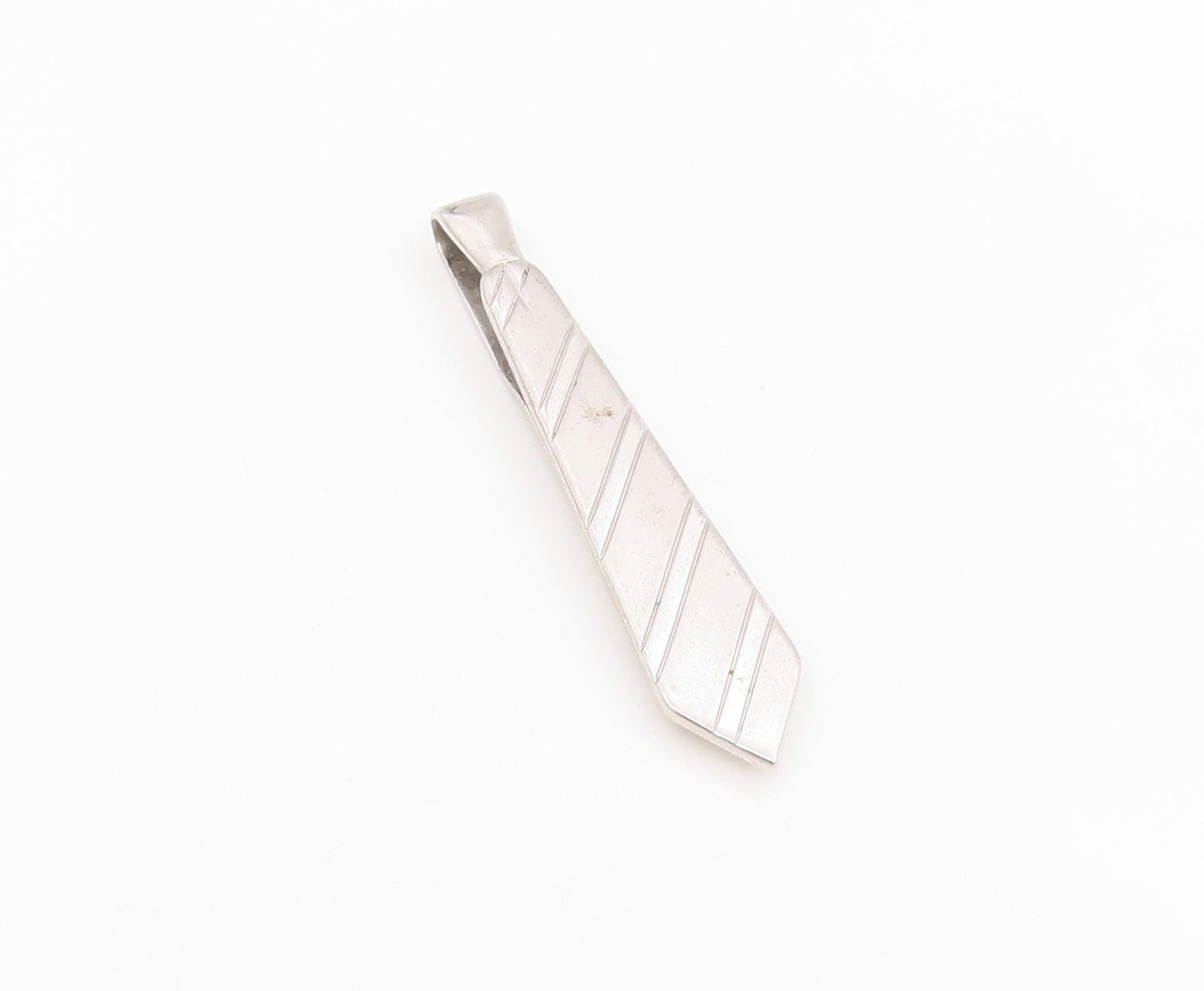 925 Sterling Silver Vintage Tie Clip MAULEIGH Classic Striped Formal Tie  TR4157