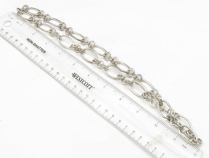 MONET 925 Silver  Vintage Circle Rope Twist Mooring Link Chain Necklace NE3846