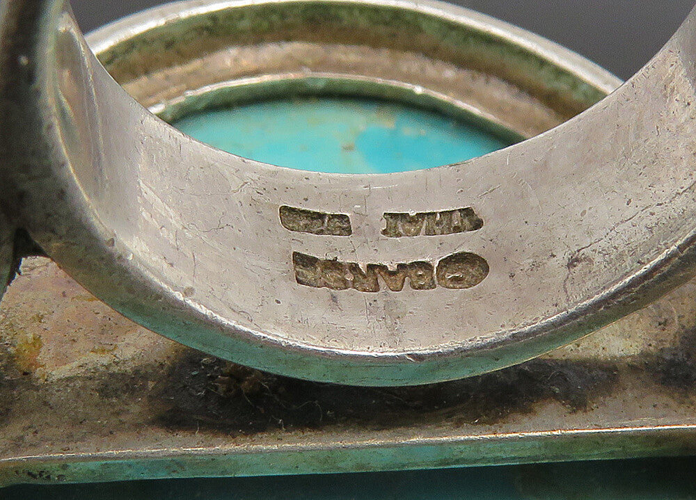 BARSE 925 Silver Vintage Heavy Large Turquoise Cocktail Ring Sz 6.5  RG23391