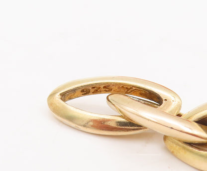 925 Sterling Silver Vintage Bracelet Gold Plated Designer Eye Shape Link BT10335