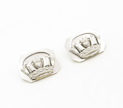 ENGLAND 925 Sterling Silver  Vintage Shiny Sailing Ship Cufflinks  TR2279