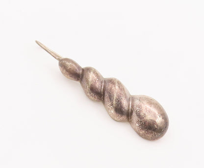 MEXICO 925 Sterling Silver Vintage Hollow Graduated Twist Drop Earrings EG9615