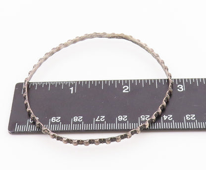 925 Sterling Silver  Vintage Antique Oxidized 2 Tone Bangle Bracelet  BT8668