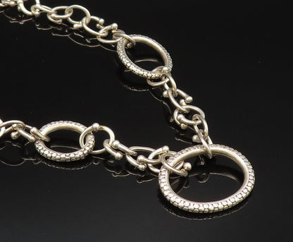 MICHAEL DAWKINS 925 Silver  Vintage Graduated Dotted Circle Necklace  NE3970