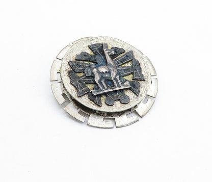925 Sterling Silver  Vintage Antique Two Tone Alpaca Animal Brooch Pin  BP2264