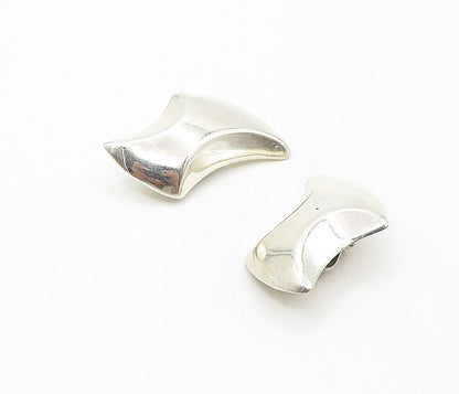 925 Sterling Silver  Vintage Shiny Hollow Non Pierce Drop Earrings  EG3804