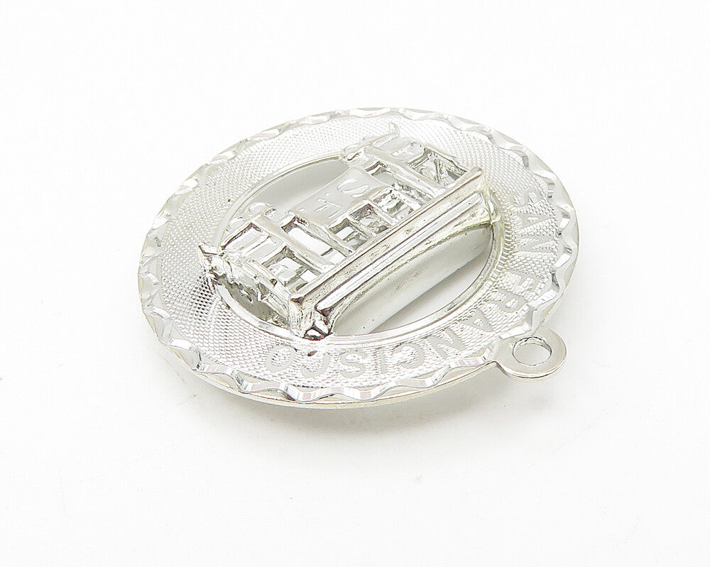 925 Sterling Silver  Vintage Shiny San Francisco Cable Car Pendant  PT9383