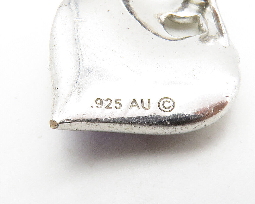 925 Sterling Silver  Shiny Purple Cubic Zirconia Love Heart Pendant  PT11212