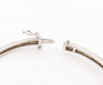 925 Sterling Silver Vintage Bracelet Swirl Designer Topaz Inlay Bangle  BT10809