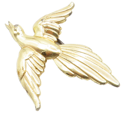 FORSTNER 925 Sterling Silver Vintage Gold Plated Flying Bird Brooch Pin  BP5018