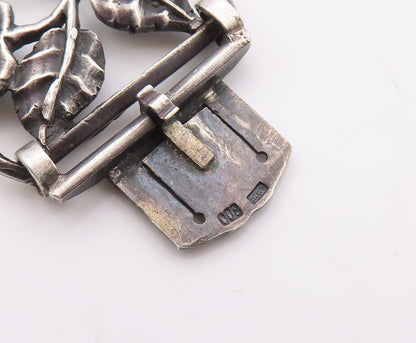 925 Sterling Silver Vintage Bracelet LUMI Antique Floral Frames Cutout  BT10826