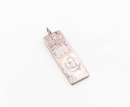 925 Sterling Silver Vintage Pendant Minimalist Geometric Jubilee Ingot   PT26319