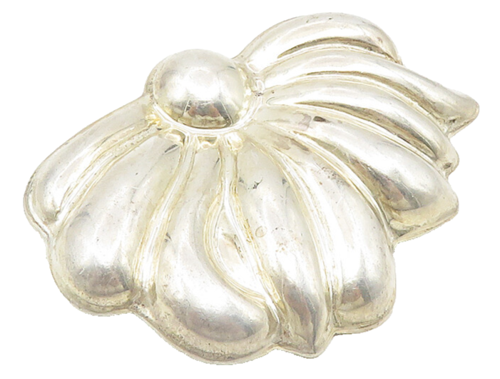 MEXICO 925 Sterling Silver  Vintage Shiny Hollow Flower Brooch Pin  BP4286