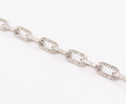 925 Sterling Silver Vintage Necklace Minimalist Hollow Over Link Chain  NE4690