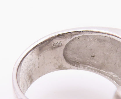 925 Sterling Silver Vintage Ring POMPOOS Multi Shape CZ Band  Sz 8  RG36358