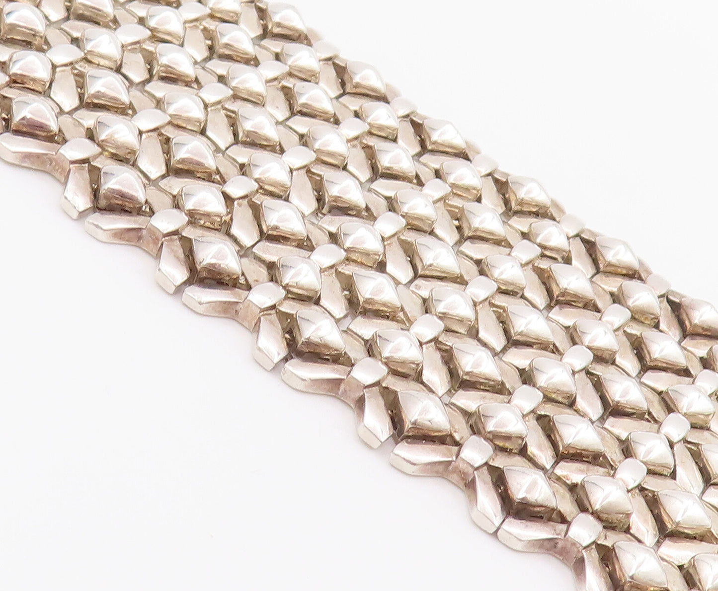 925 Sterling Silver Vintage Bracelet STEPHEN WEBSTER Heavy Woven Mesh  BT10459
