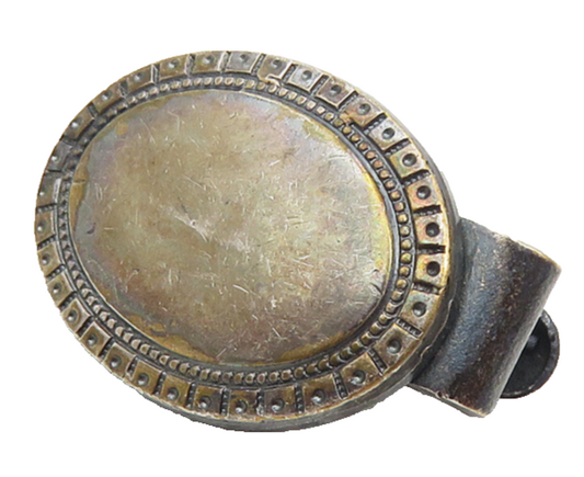 925 Sterling Silver  Vintage Petite Dark Tone Etched Border Tie Clip  TR1691