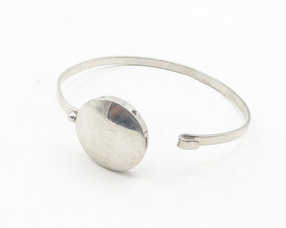 TAHARA 925 Sterling Silver  Vintage Shiny Smooth Hook Bangle Bracelet  BT4638