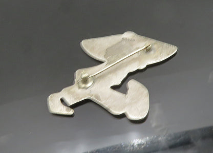 925 Sterling Silver  Vintage Antique Sombrero Man Walking Brooch Pin  BP7814