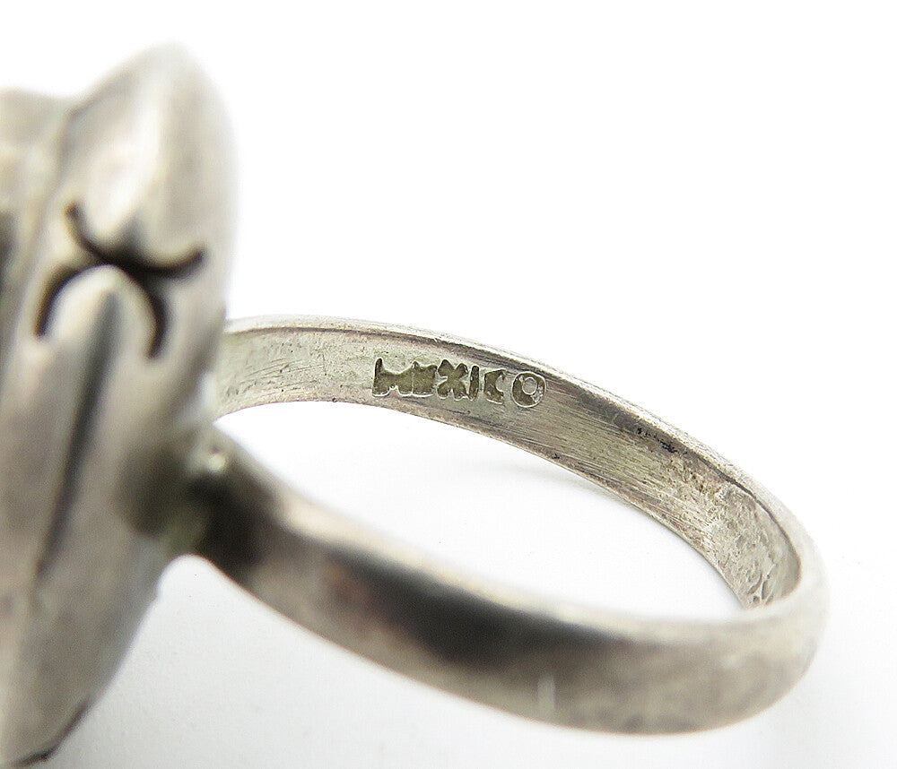 MEXICO 925 Sterling Silver  Vintage Tiger's Eye Cocktail Ring Sz 6.5  RG4398