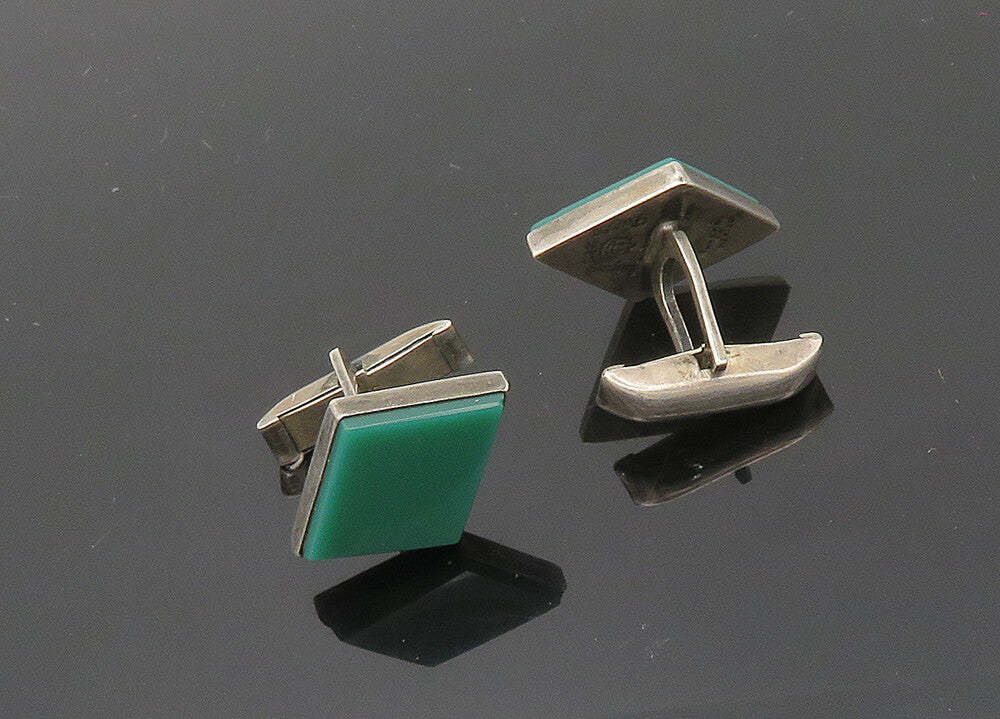 PARRA MEXICO 925 Silver  Vintage Carnelian Diamond Shape Cufflinks  TR2778