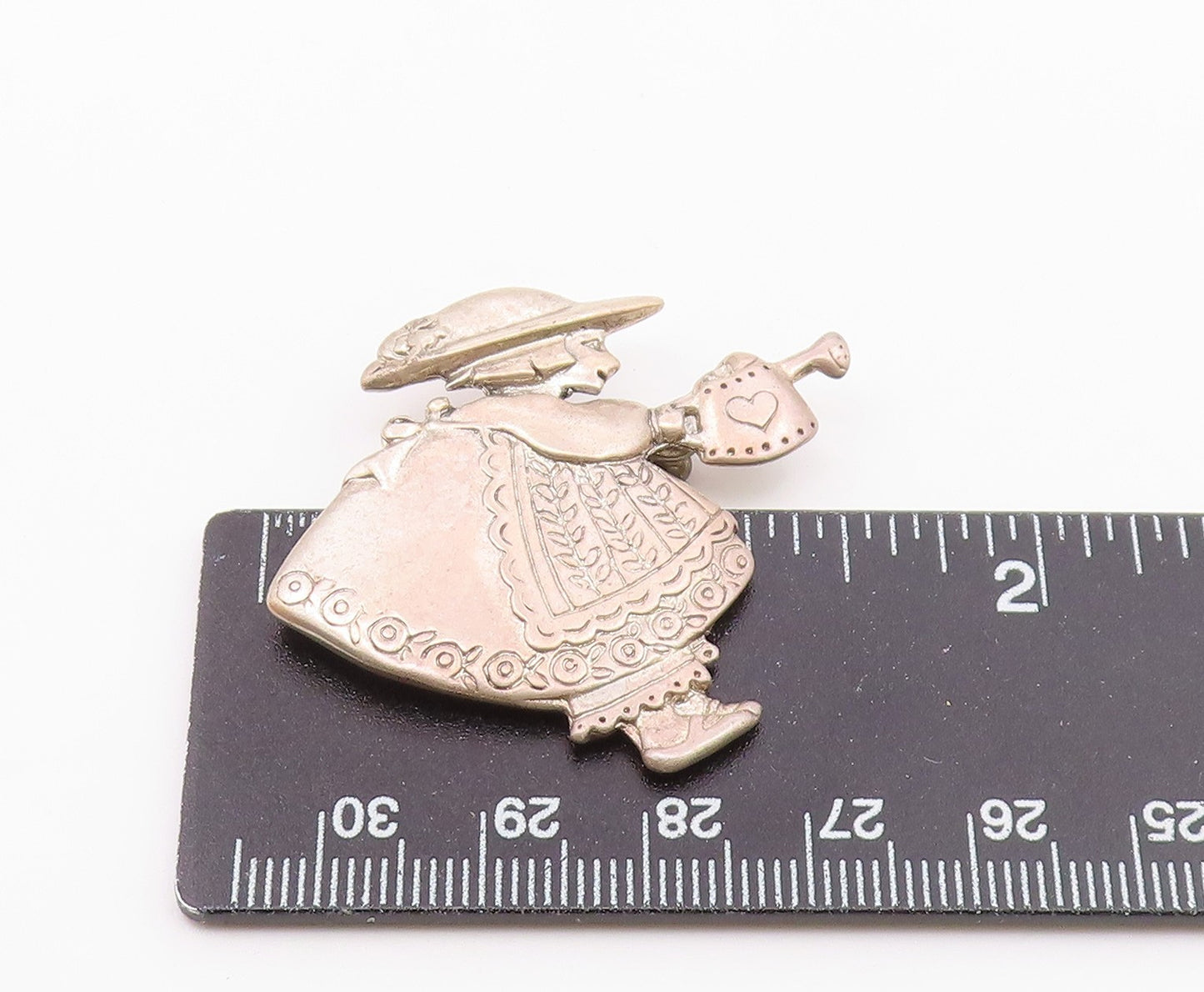 MEXICO 925 Sterling Silver  Vintage Etched Mary Engelbreit Brooch Pin  BP5007