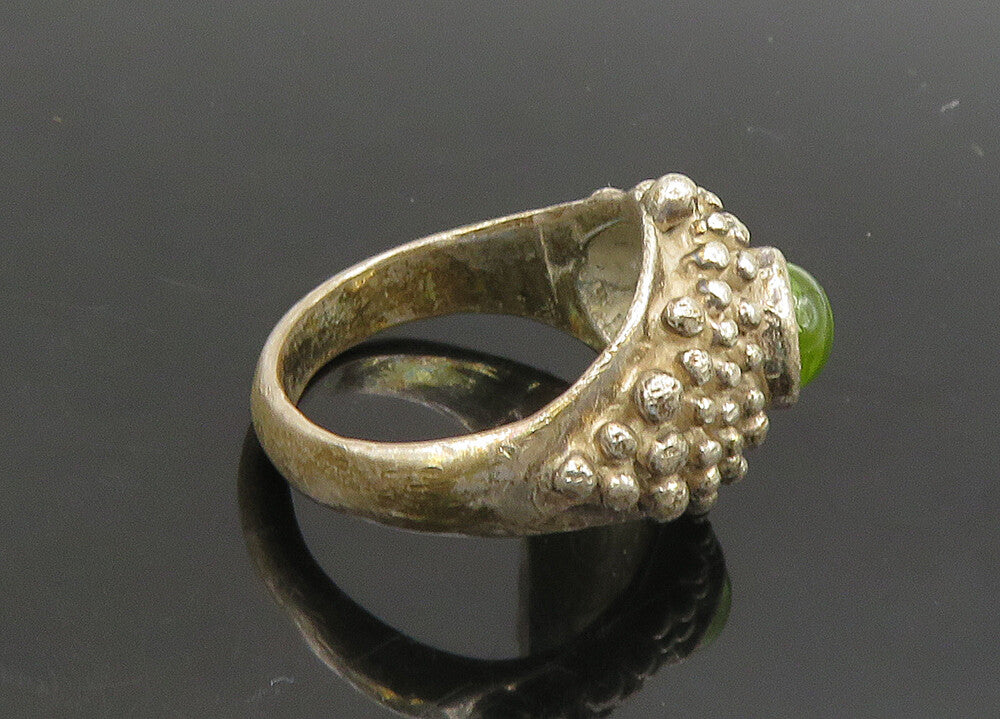 DAVID OTT 925 Silver  Vintage Peridot Spiked Dome Cocktail Ring Sz 6  RG21890