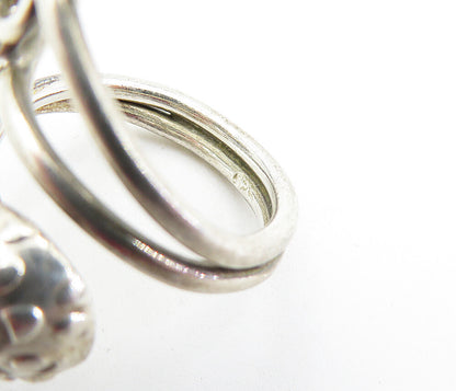 925 Sterling Silver  Vintage Spotted Dome Split Bypass Design Ring Sz 6 RG5884
