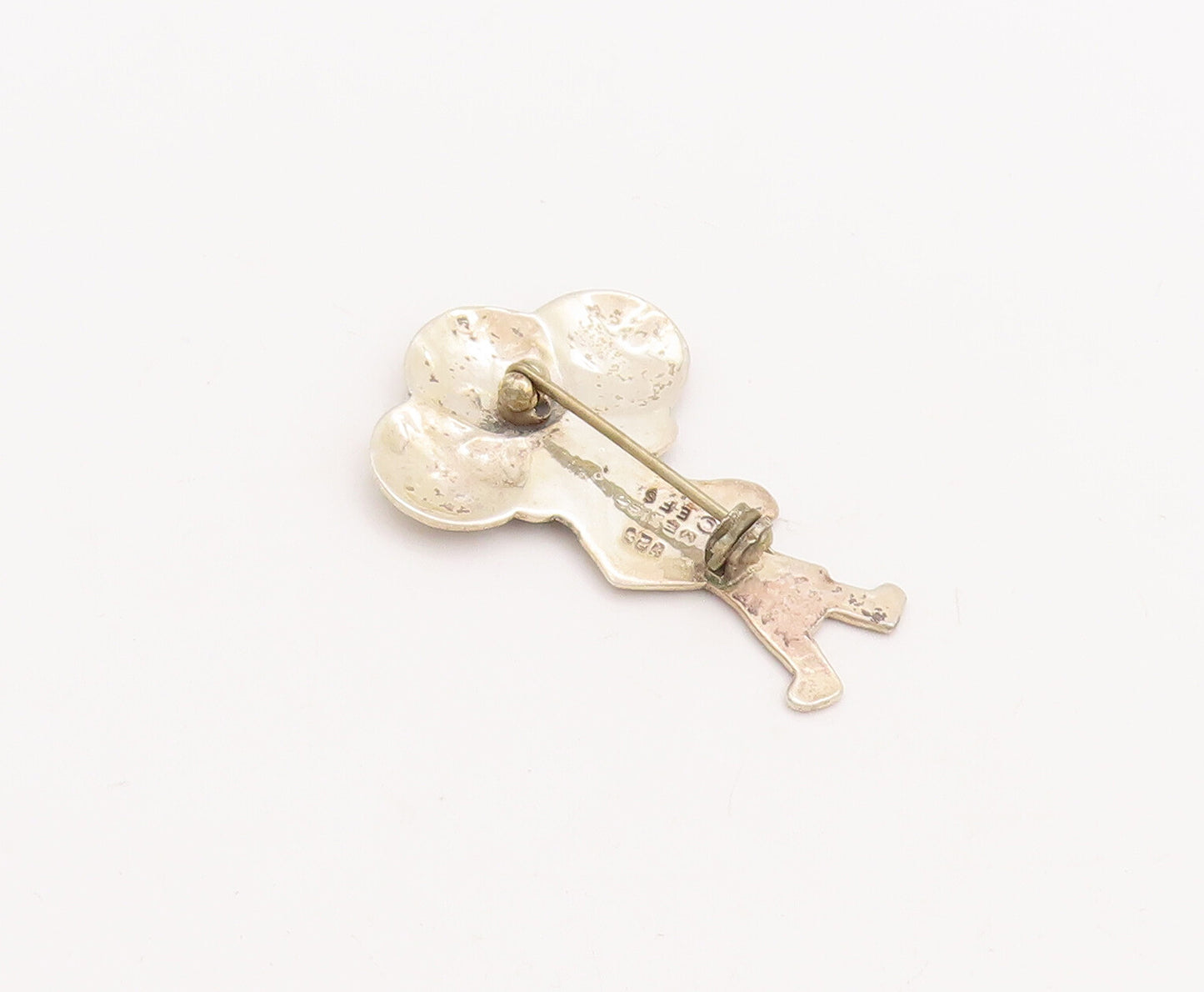 925 Sterling Silver Vintage Brooch Pin MEXICO Happy Girl With Balloons  BP11097