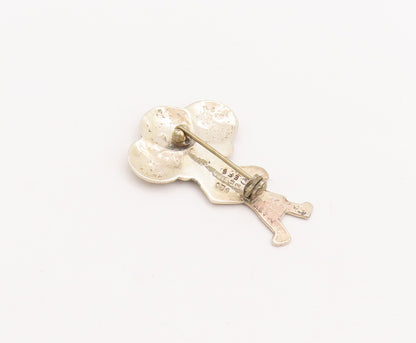 925 Sterling Silver Vintage Brooch Pin MEXICO Happy Girl With Balloons  BP11097