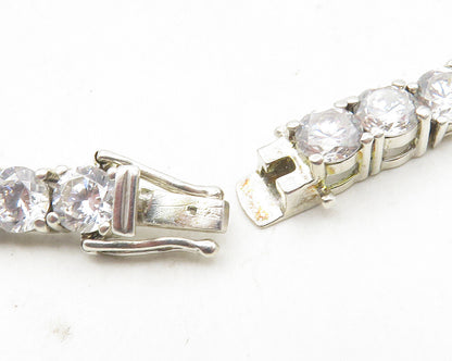 925 Sterling Silver  Vintage Sparkling Cubic Zirconia Tennis Bracelet  BT4165