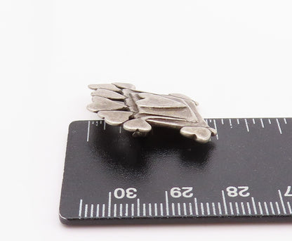 925 Sterling Silver Vintage Brooch Designer Dark Tone Heart Love Box   BP11585