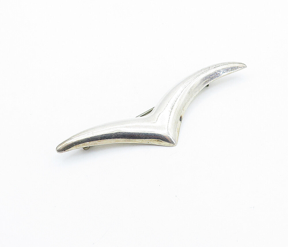 MEXICO 925 Sterling Silver  Vintage Modernist Flying Bird Brooch Pin  BP2456