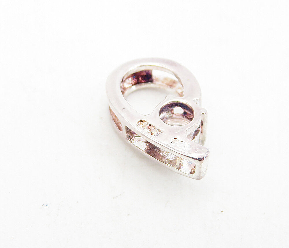 925 Sterling Silver  Vintage Sparkling Cubic Zirconia Slide Pendant  PT6299