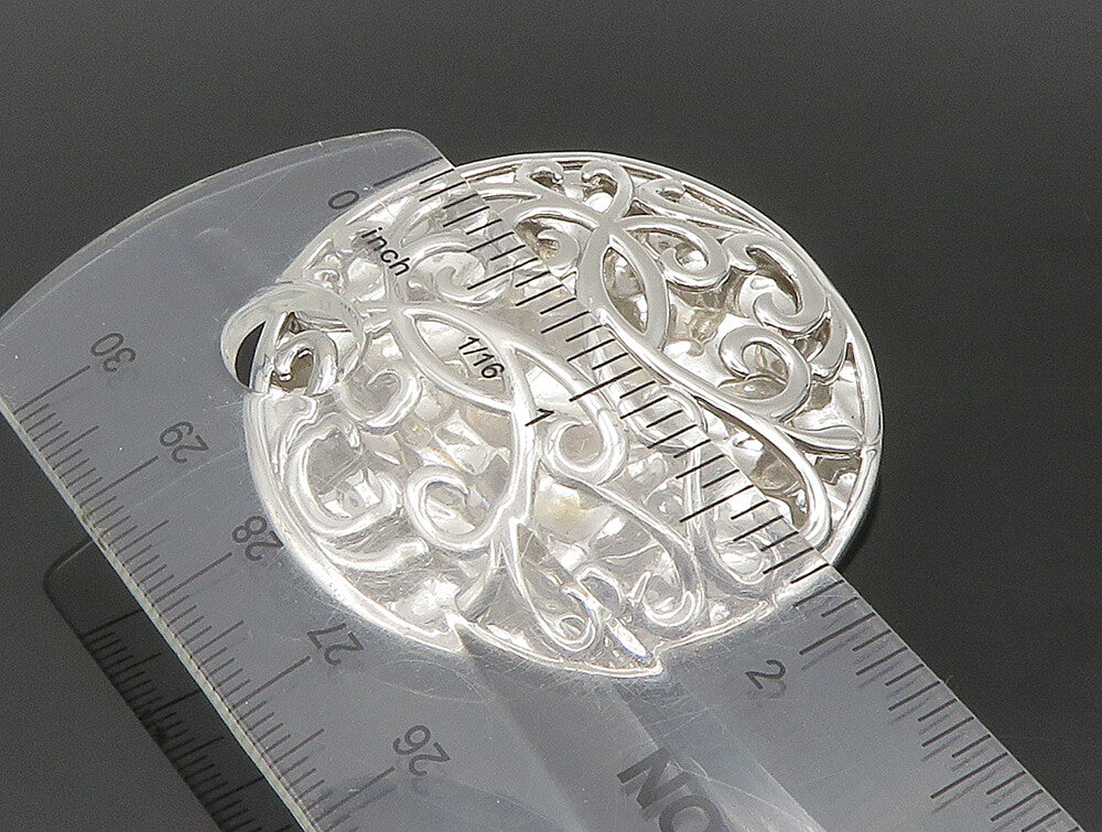 DESIGNER 925 Silver  Vintage Shiny Pretzel Twist Hammered Pendant  PT20117