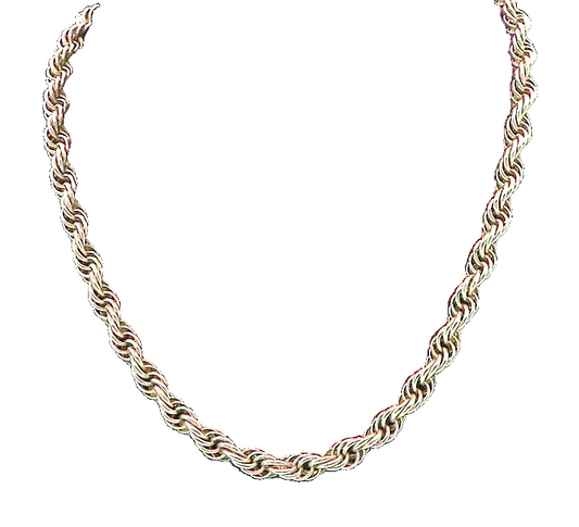 925 Sterling Silver  Vintage Shiny Minimalist Twist Chain Necklace  NE3211