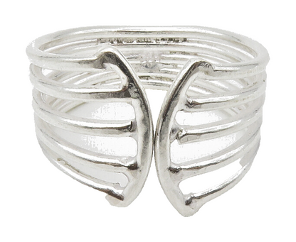 925 Sterling Silver  Shiny Split Design Tapered Band Ring Sz 10  RG14580
