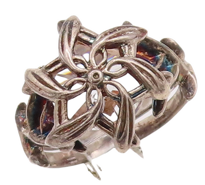 925 Sterling Silver Vintage Ring TNC NLP Solid Cutout Flower  Sz 9 RG28943