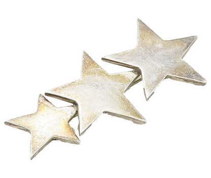 MEXICO 925 Sterling Silver  Vintage Smooth Graduated Stars Brooch Pin  BP6736