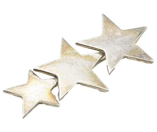 MEXICO 925 Sterling Silver  Vintage Smooth Graduated Stars Brooch Pin  BP6736